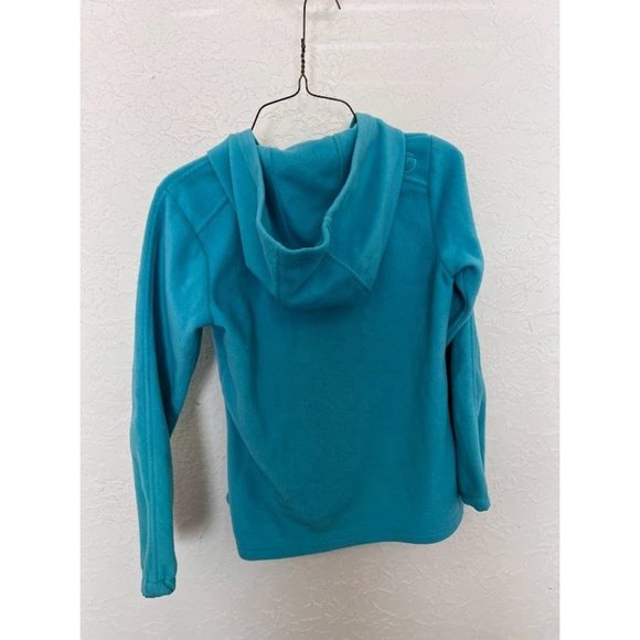 Magellan Girl's Turquoise Blue Fleece Zip-Up Jacket with Hood - Picture 2 of 5